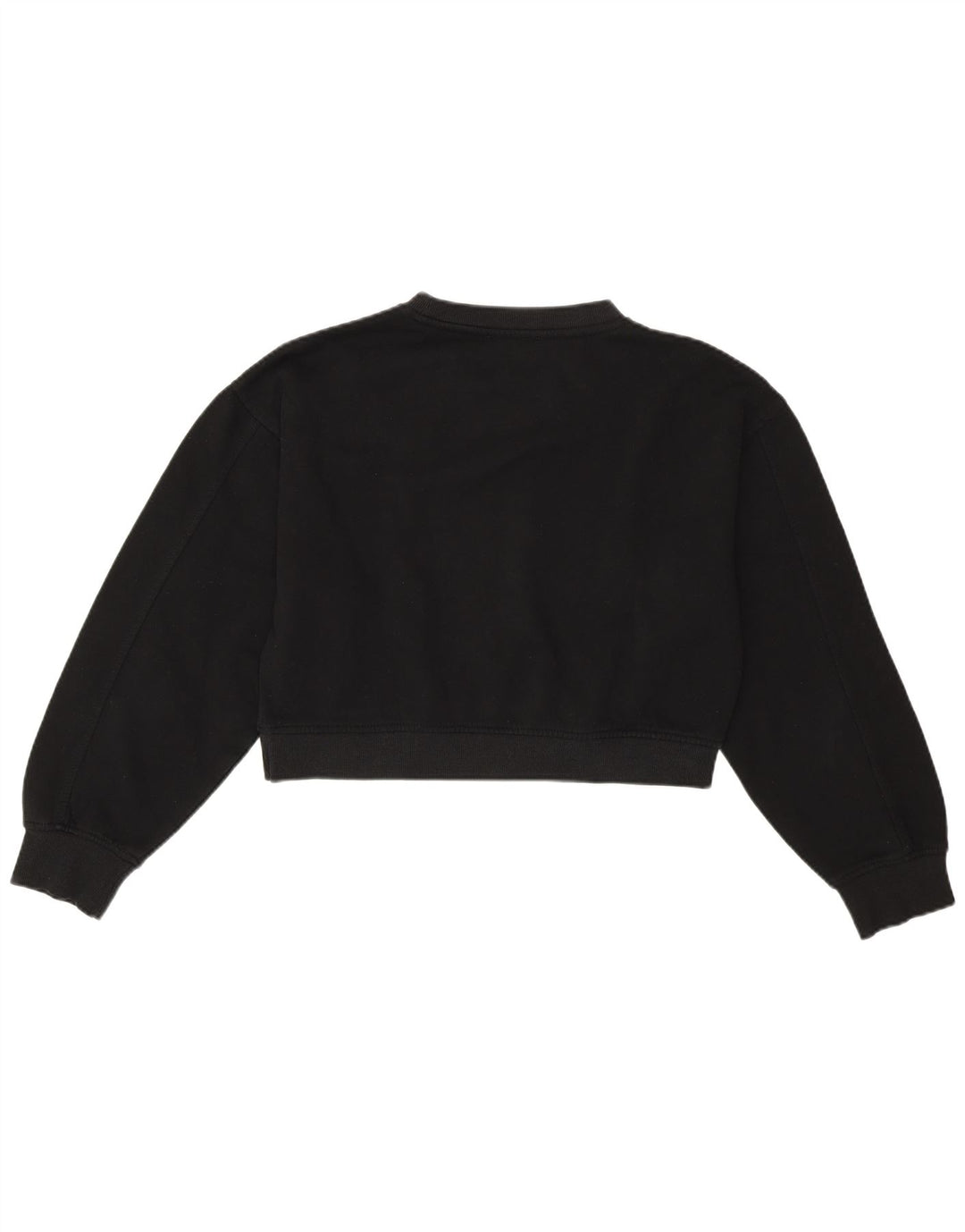 Felpa corta oversize da donna Zara UK 10 piccola in cotone nero