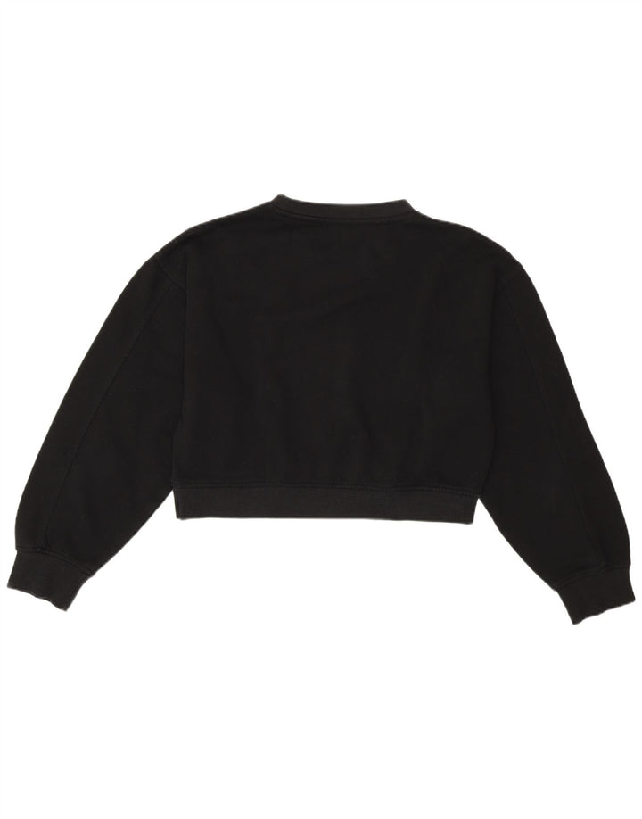 Felpa corta oversize da donna Zara UK 10 piccola in cotone nero