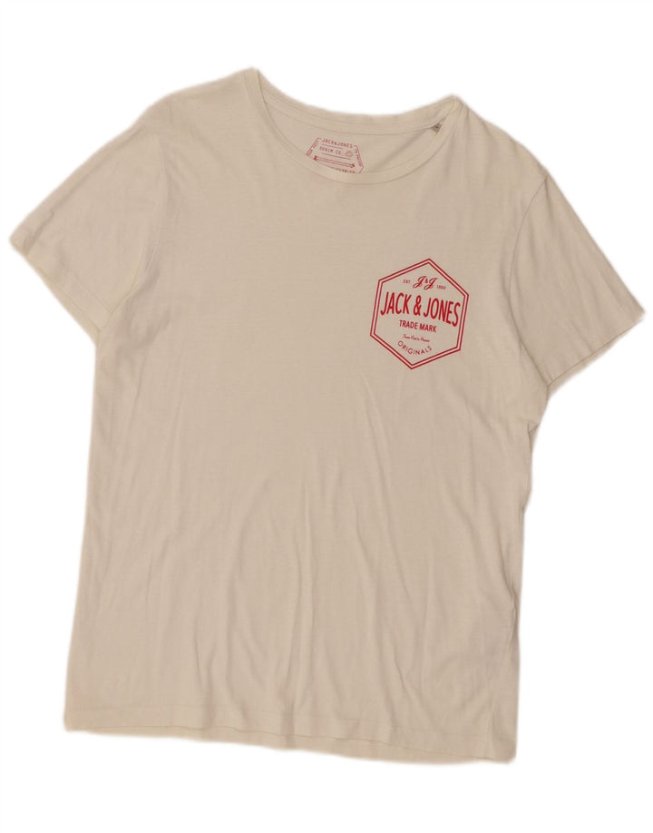 T-shirt grafica da uomo Jack & Jones Top piccola in cotone bianco
