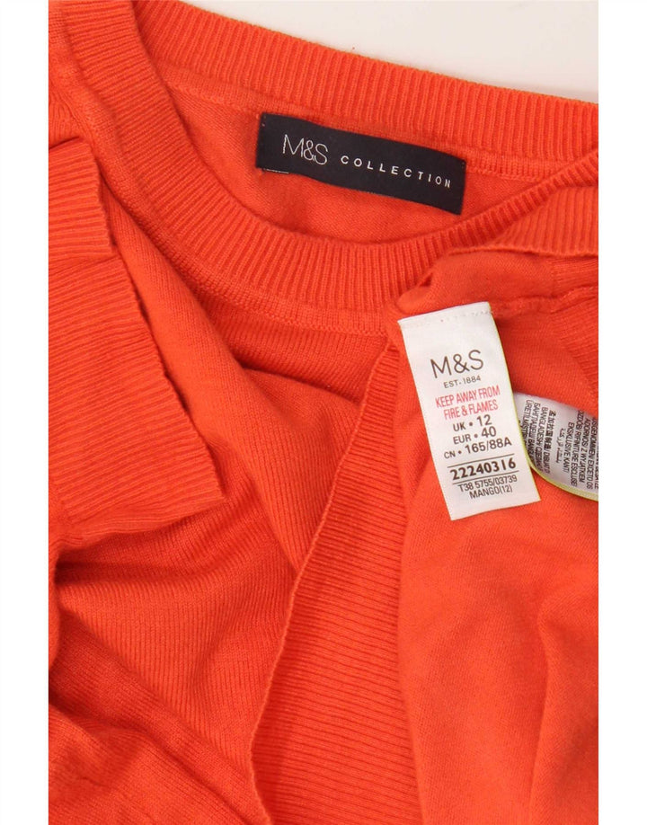 Maglione maglione girocollo da donna Marks & Spencer UK 12 arancione medio