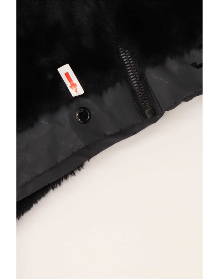 Giubbotto bomber oversize da donna Ellesse con orsetto con cappuccio UK 8 piccolo nero