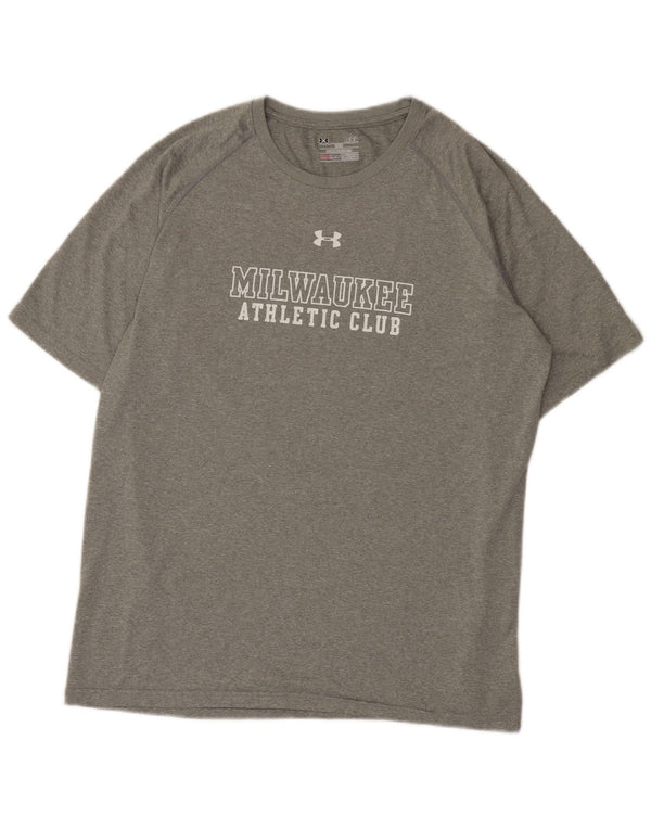 Maglietta grafica Under Armour da uomo Milwaukee, grande, in poliestere grigio