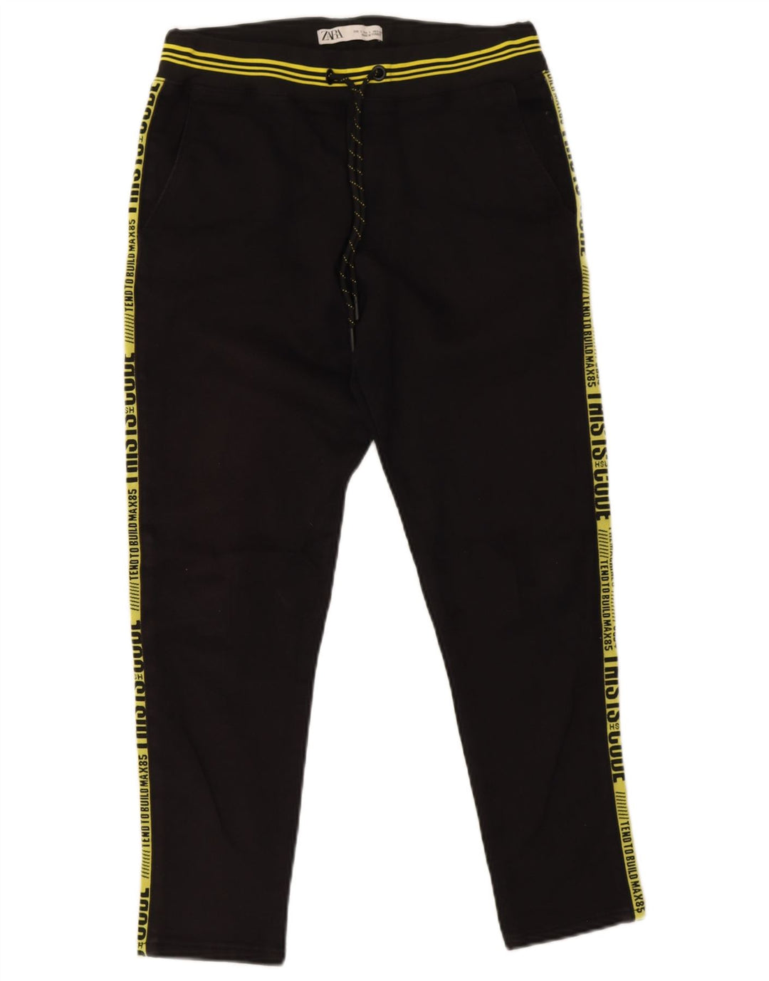 Pantaloni da tuta con grafica Zara da uomo piccoli in poliestere nero
