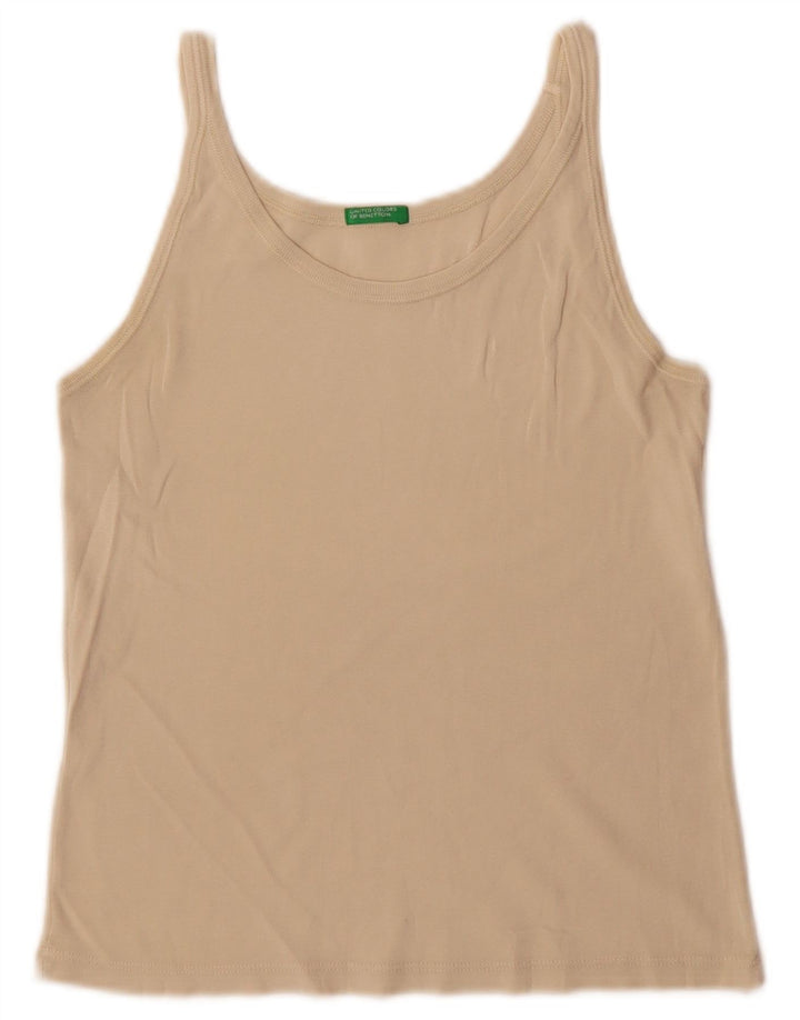 Canotta da donna Benetton UK 10 piccola in cotone beige
