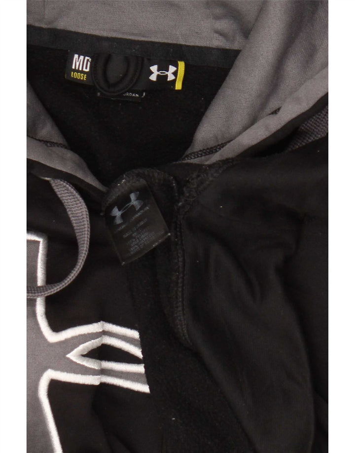 Felpa con cappuccio grafica da uomo Under Armour, poliestere nero medio