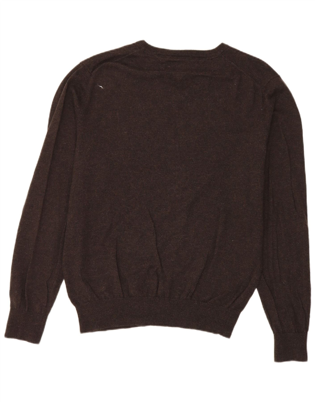 Maglione maglione con scollo a V da uomo Tommy Hilfiger XL lana d'agnello marrone