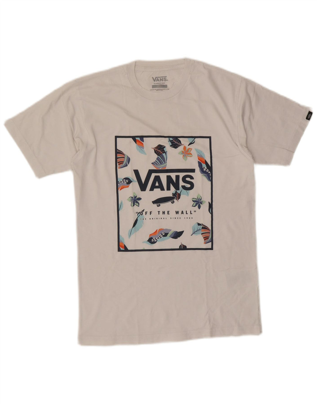T-shirt grafica da uomo con vestibilità classica Vans, piccola, in cotone bianco