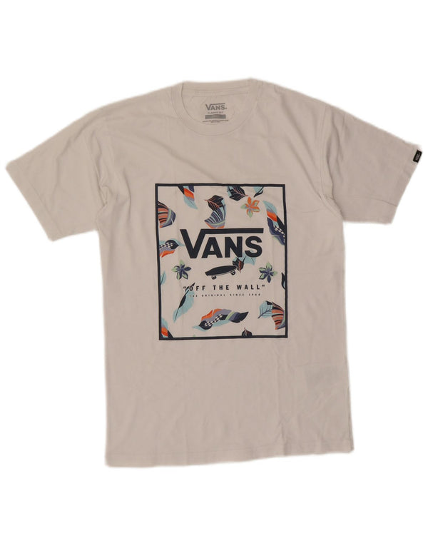 T-shirt grafica da uomo con vestibilità classica Vans, piccola, in cotone bianco