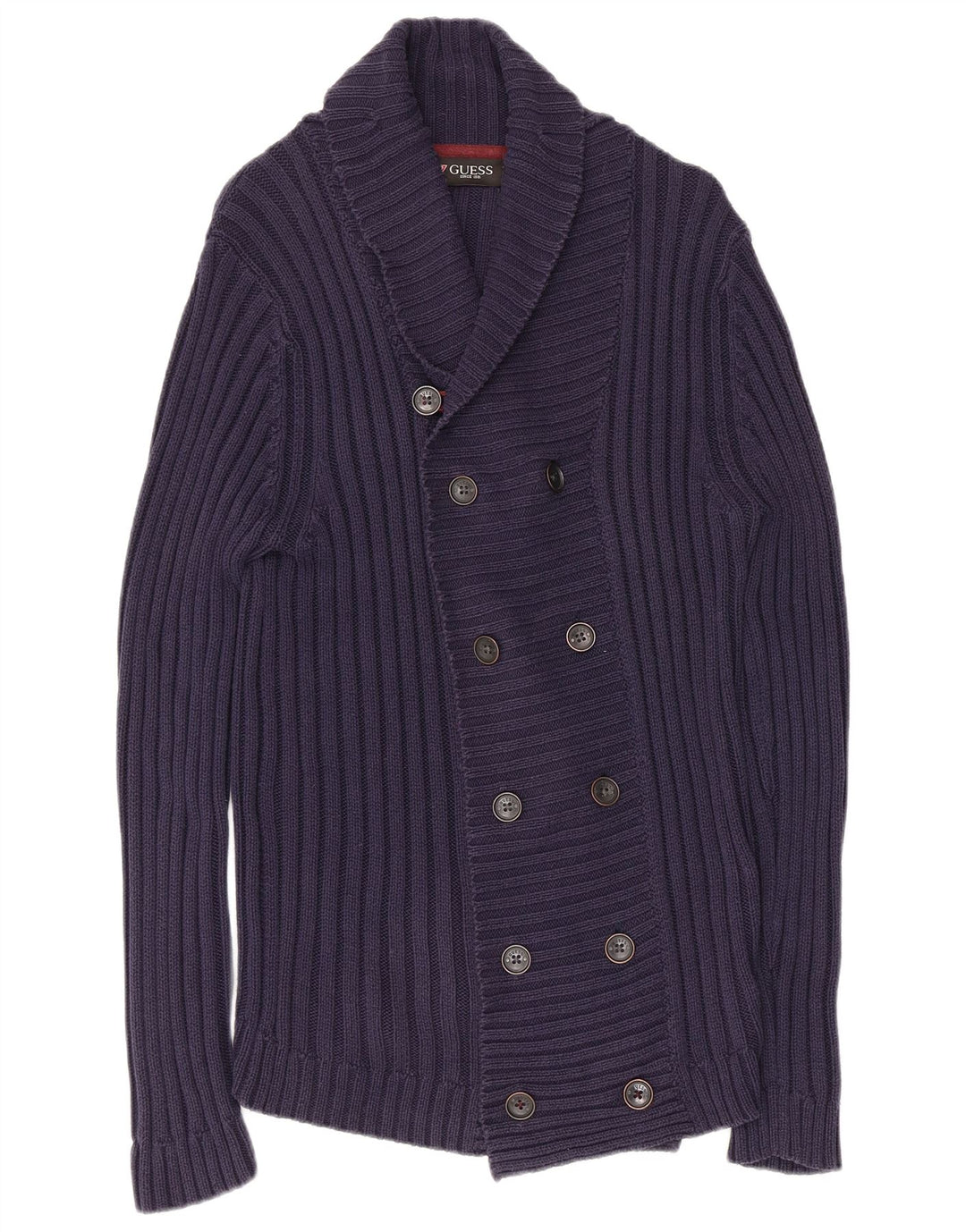 Maglione cardigan da donna GUESS UK 14 grande cotone blu navy