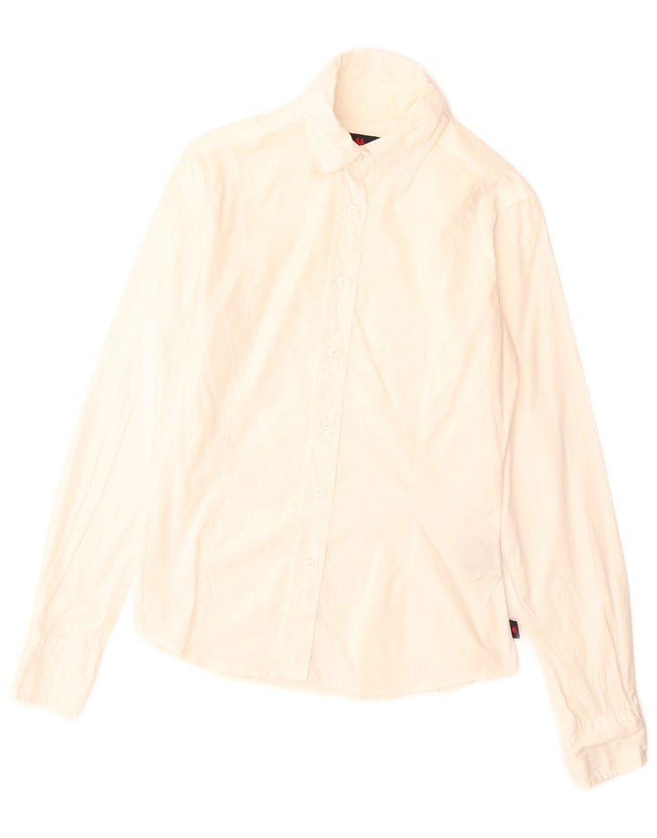 KAPPA Womens Shirt UK 6 XS Off White Cotton