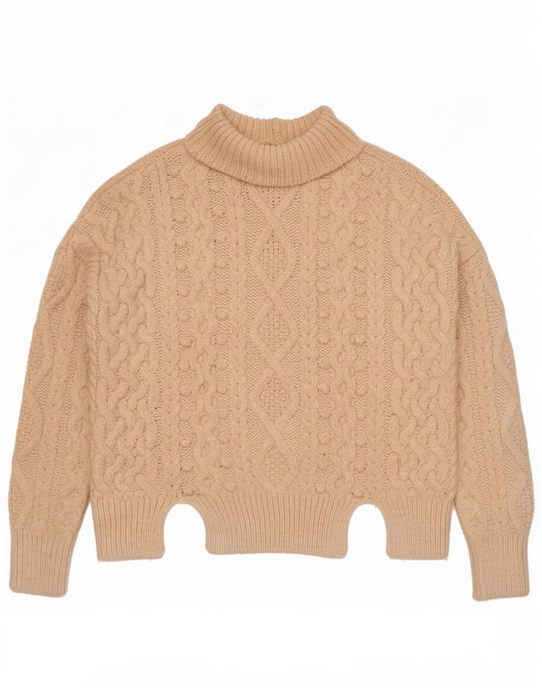 Maglione maglione oversize con collo alto da donna Zara UK 16 grande beige