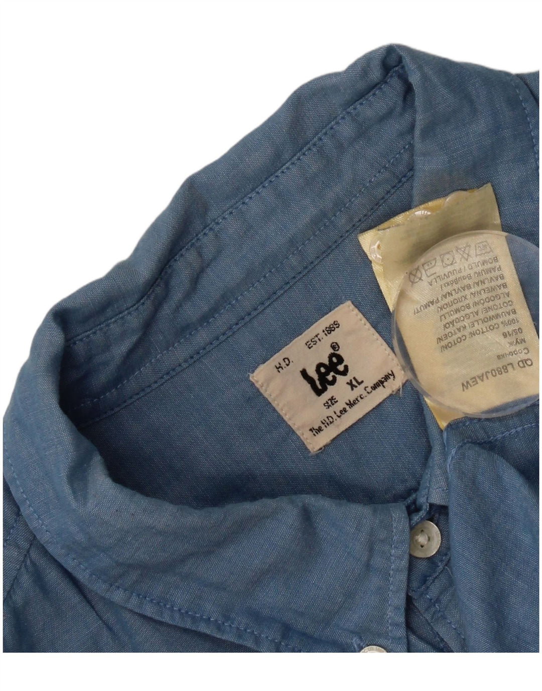 Camicia da uomo Lee XL in cotone blu