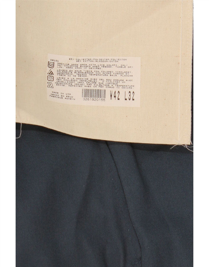 Pantaloni chino dritti da uomo Dickies W42 L32 poliestere blu