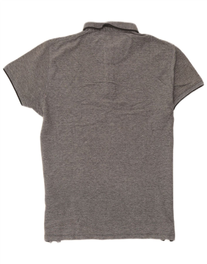 Polo da uomo Wrangler in cotone a righe grigio medio