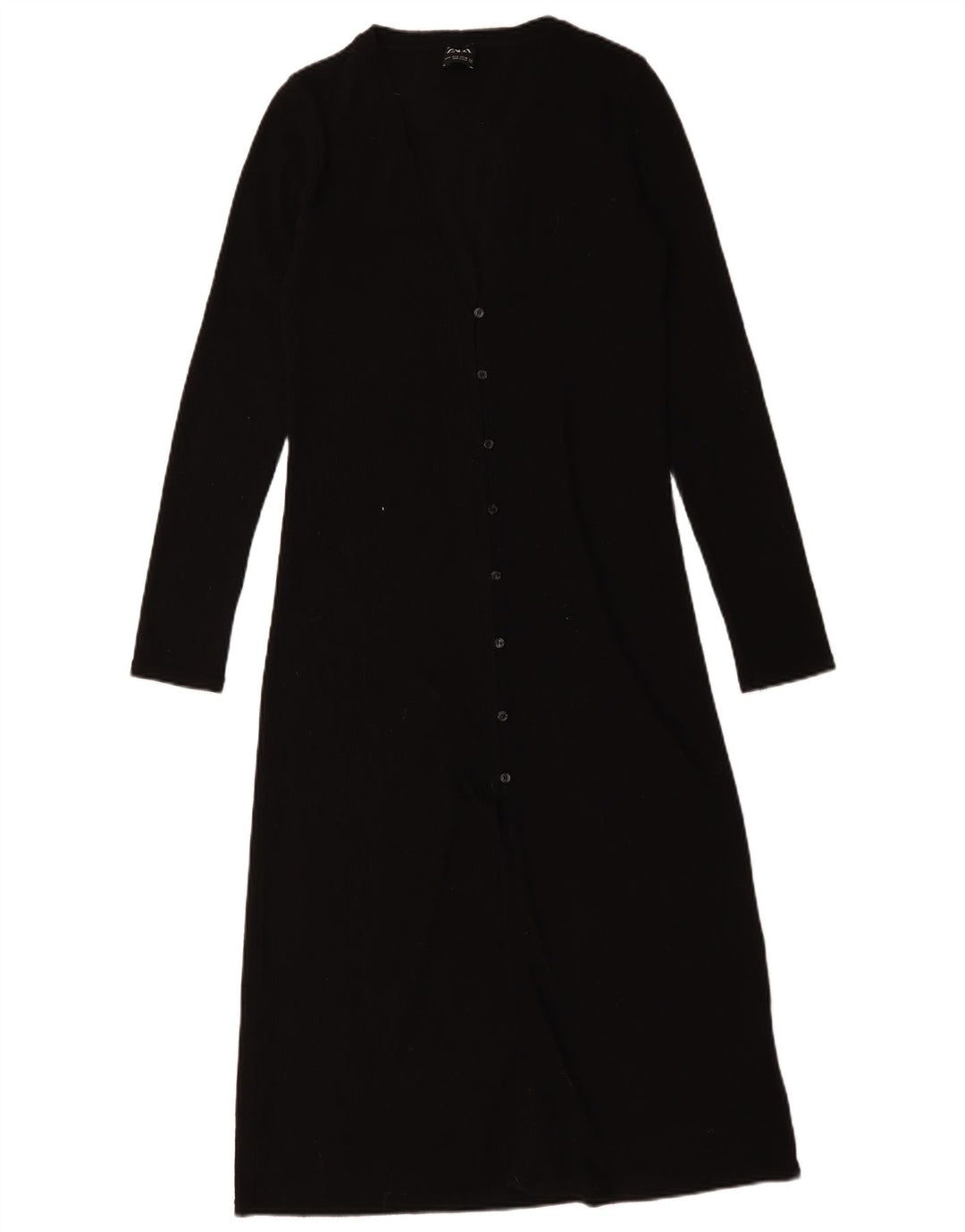 Maglione cardigan lungo da donna Zara UK 10 piccolo poliestere nero