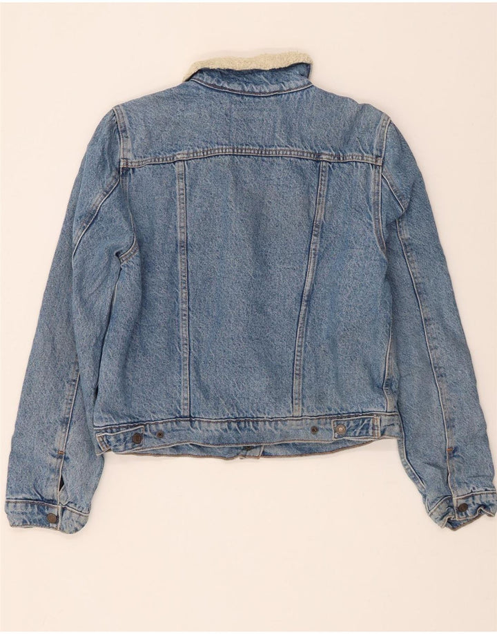 Giacca Levi's da donna in denim sherpa UK 14 grande cotone blu