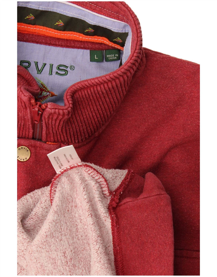 Felpa da uomo con zip e collo Orvis, grande, in cotone bordeaux