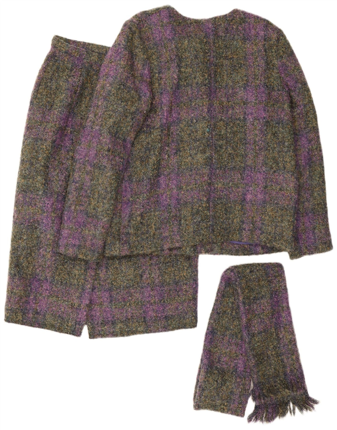 Set gonna 2 pezzi da donna Castleisland UK 12 medio W32 a quadri multicolore