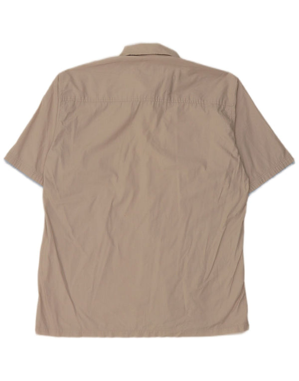 Camicia a maniche corte da uomo Pringle taglia 15,5 in cotone grigio medio