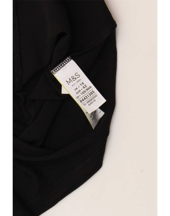 Top camicetta da donna Marks & Spencer UK 14 grande viscosa nera