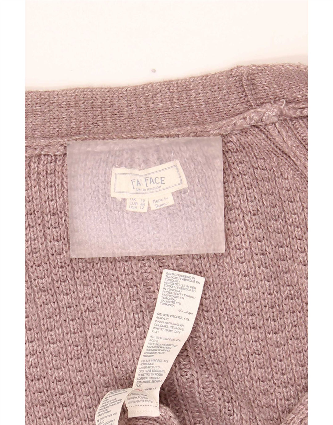 Maglione cardigan aperto oversize da donna Fat Face UK 16 Large Marrone Viscosa