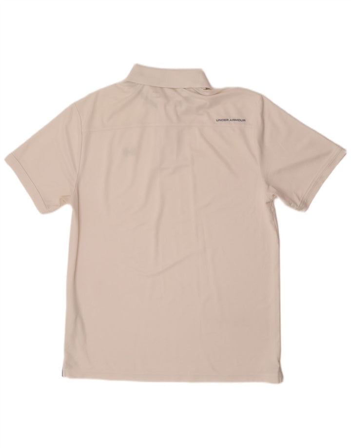 Polo Under Armour da uomo Heat Gear, grande, in poliestere bianco