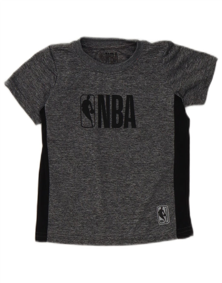T-shirt grafica da ragazzo NBA Top 2-3 anni in poliestere color block grigio