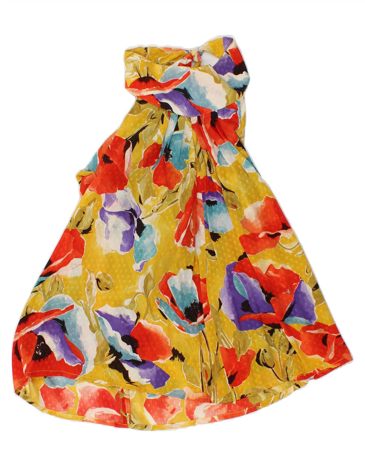 VINTAGE Womens Halter Top IT 38 XS Multicoloured Floral Acetate Vintage Vintage and Second-Hand Vintage from Messina Hembry 
