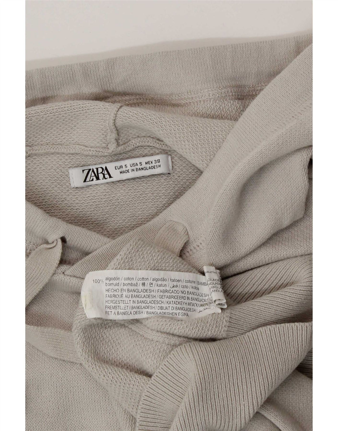 Maglione con cappuccio da uomo Zara piccolo in cotone grigio