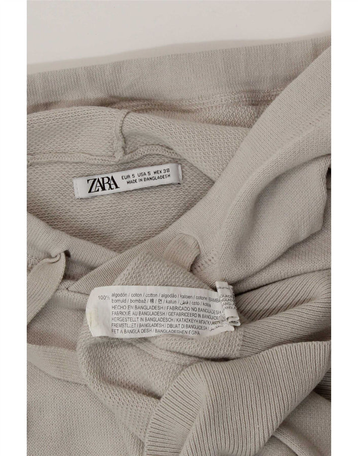 Maglione con cappuccio da uomo Zara piccolo in cotone grigio