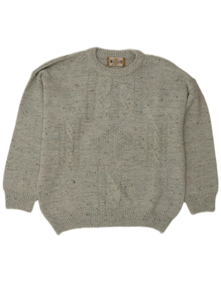 Maglione maglione girocollo da uomo South Coast IT 52 grande grigio screziato
