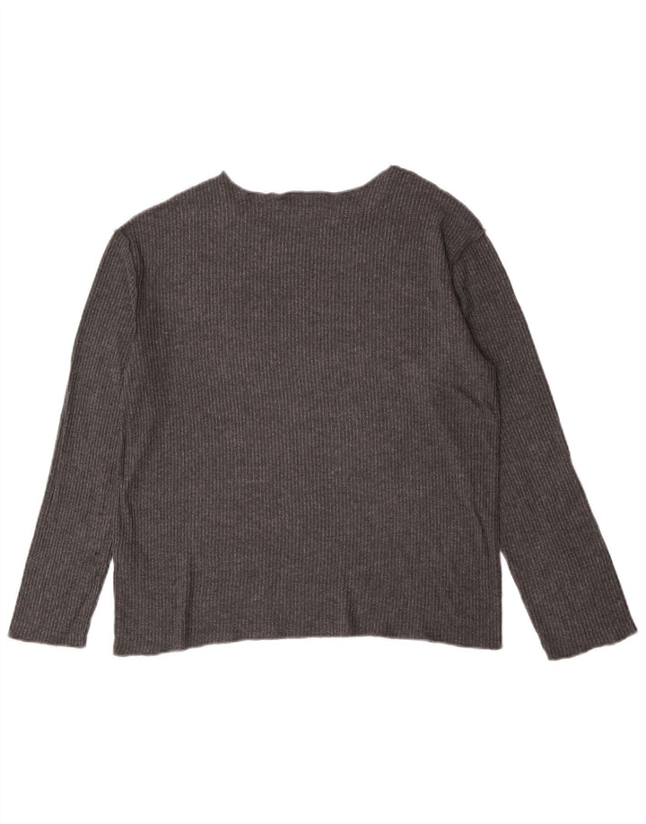 Top Zara da donna a maniche lunghe UK 10 piccolo grigio