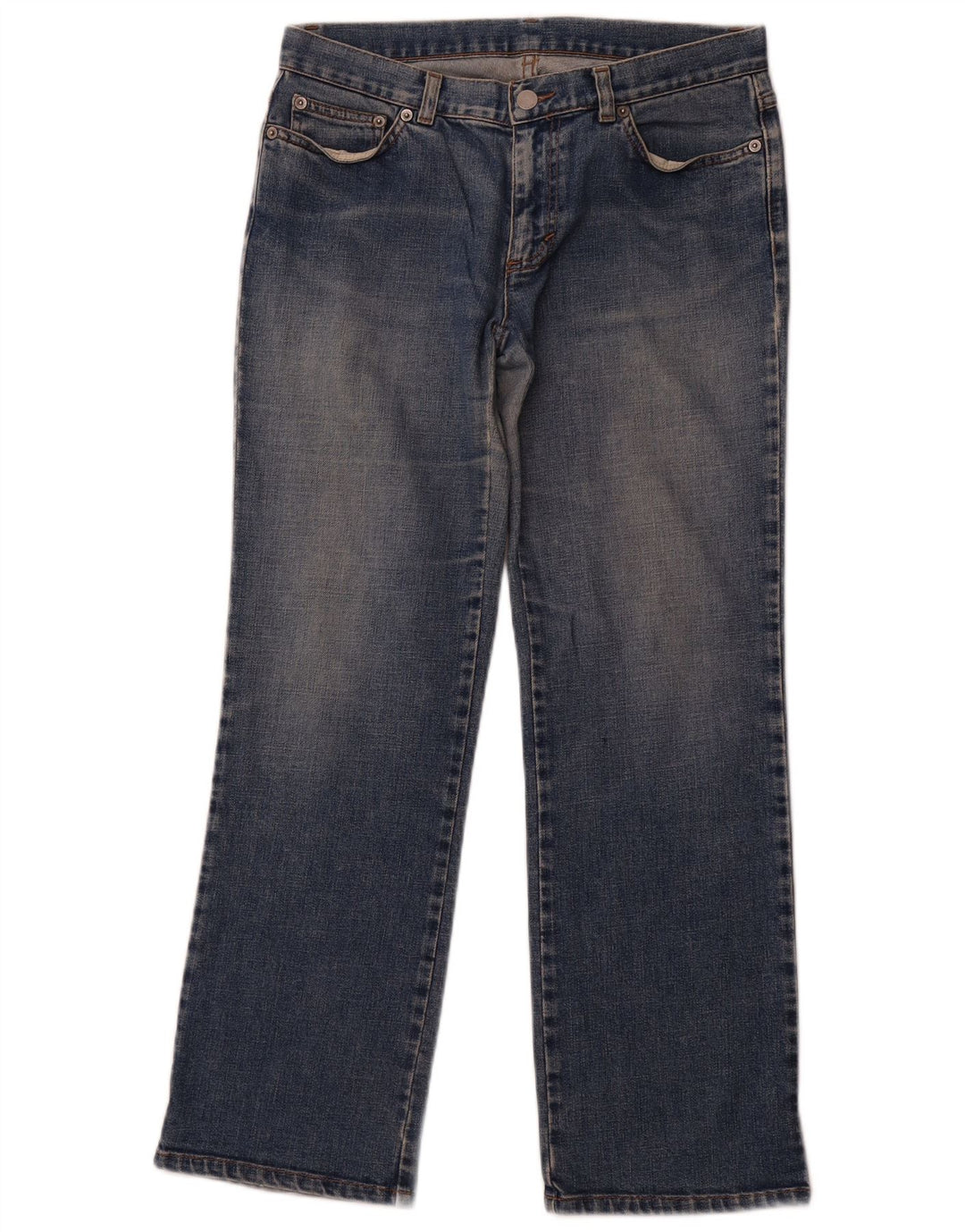 Jeans dritti da donna BENETTON IT 44 medio W30 L28 blu cotone