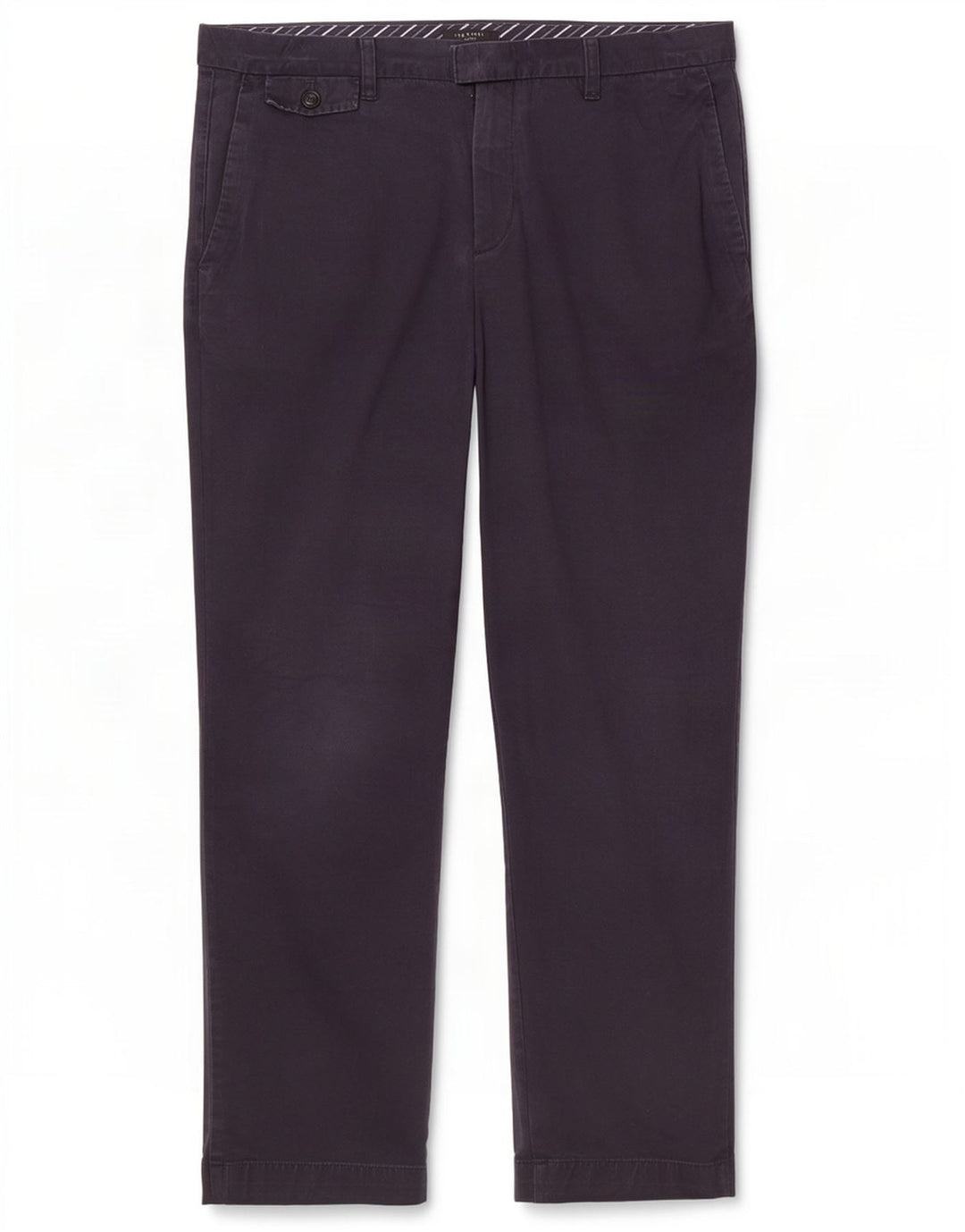 Pantaloni da abito dritti da uomo Ted Baker W36 L30 cotone blu navy