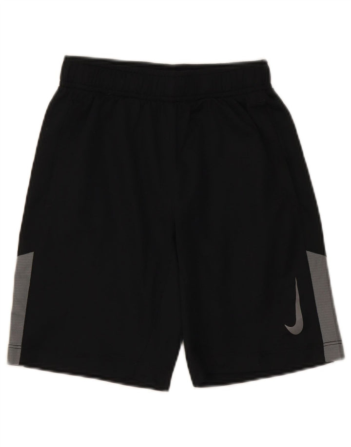 Pantaloncini sportivi Nike da ragazzo Dri Fit 8-9 anni Small Nero Colourblock Poliestere