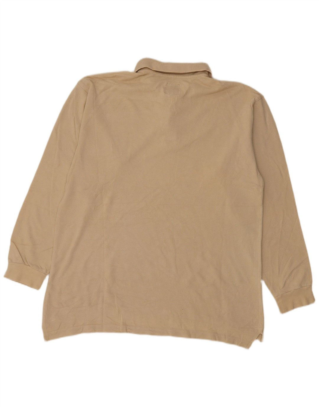 Polo da uomo a maniche lunghe Think Pink piccola in cotone beige