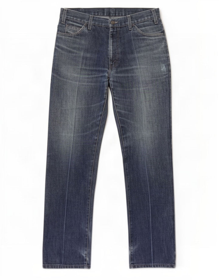 Jeans dritti invecchiati da uomo Levi's W33 L34 cotone blu