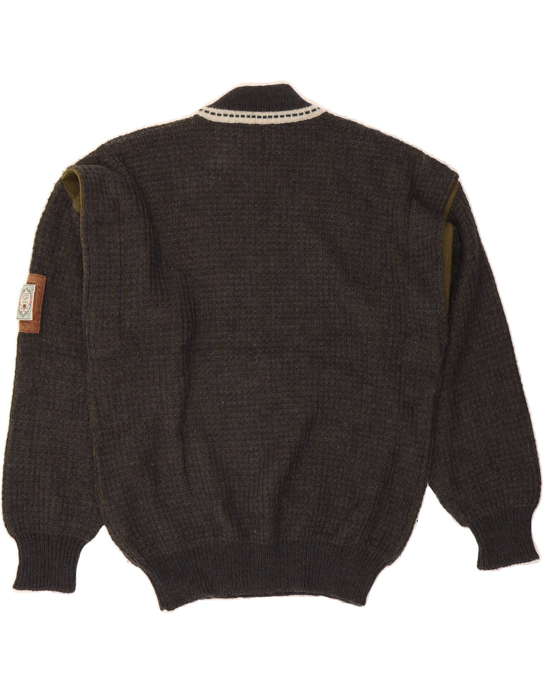 Maglione maglione collo alto da uomo VINTAGE IT 50 Blocco colore blu navy medio