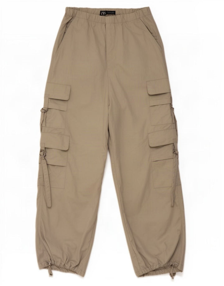 Pantaloni cargo da jogging da donna Zara XS W24 L29 poliestere grigio