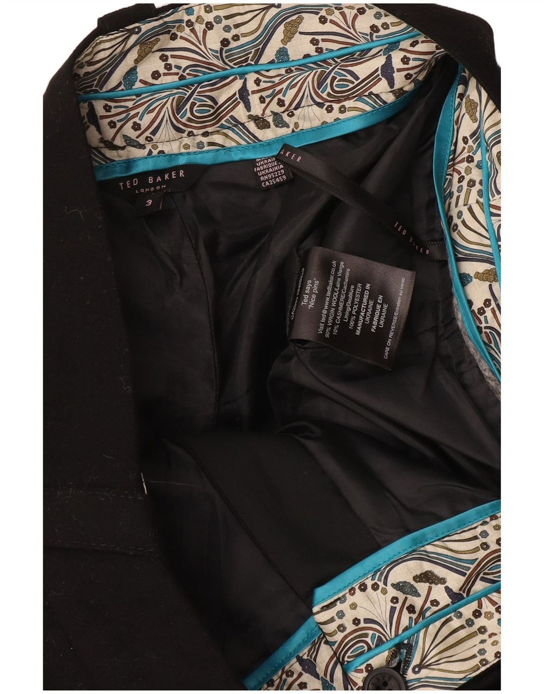 Pantaloncini casual da donna Ted Baker taglia 3 media W34 poliestere nero