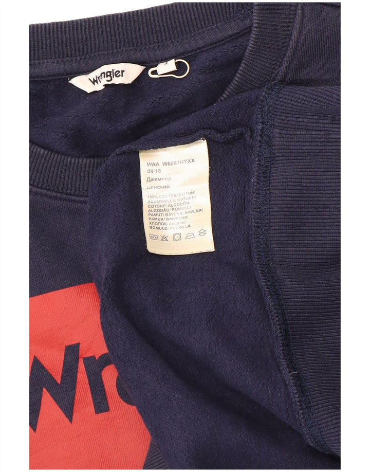 Felpa oversize da donna Wrangler UK 10 piccola in cotone blu navy
