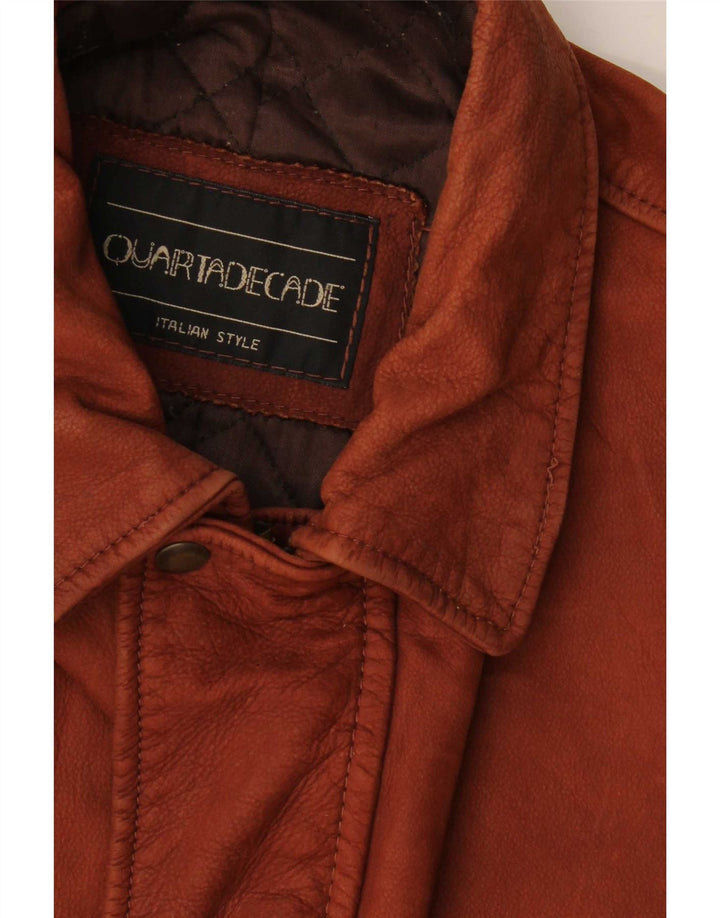 Cappotto in pelle da uomo Quartadecade UK 38 Marrone medio