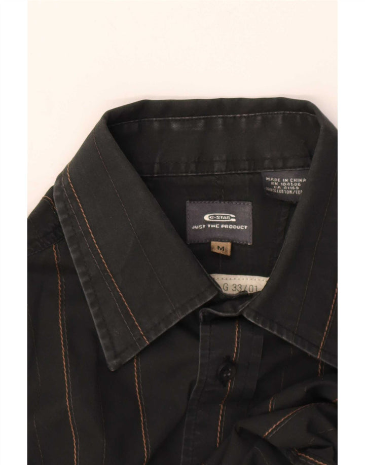 G-Star Camicia grafica da uomo in cotone a righe nere medie