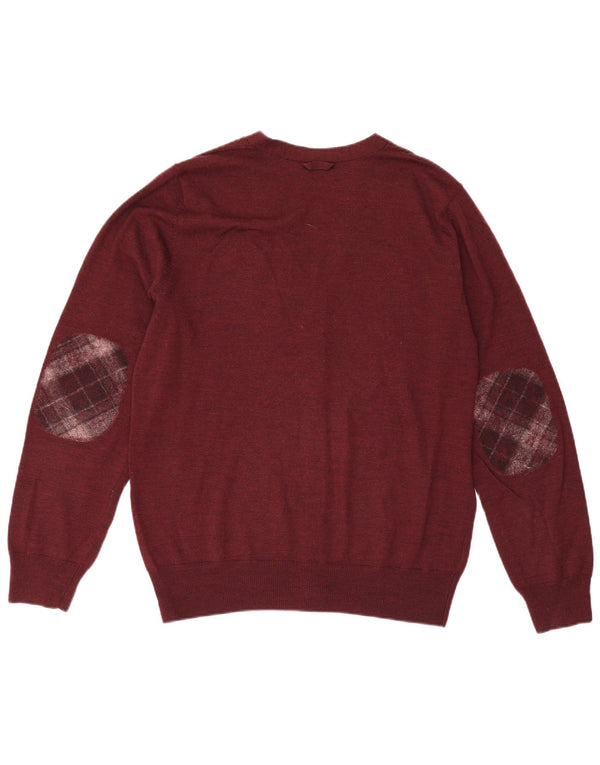Maglione cardigan da uomo Fred Perry in lana bordeaux media