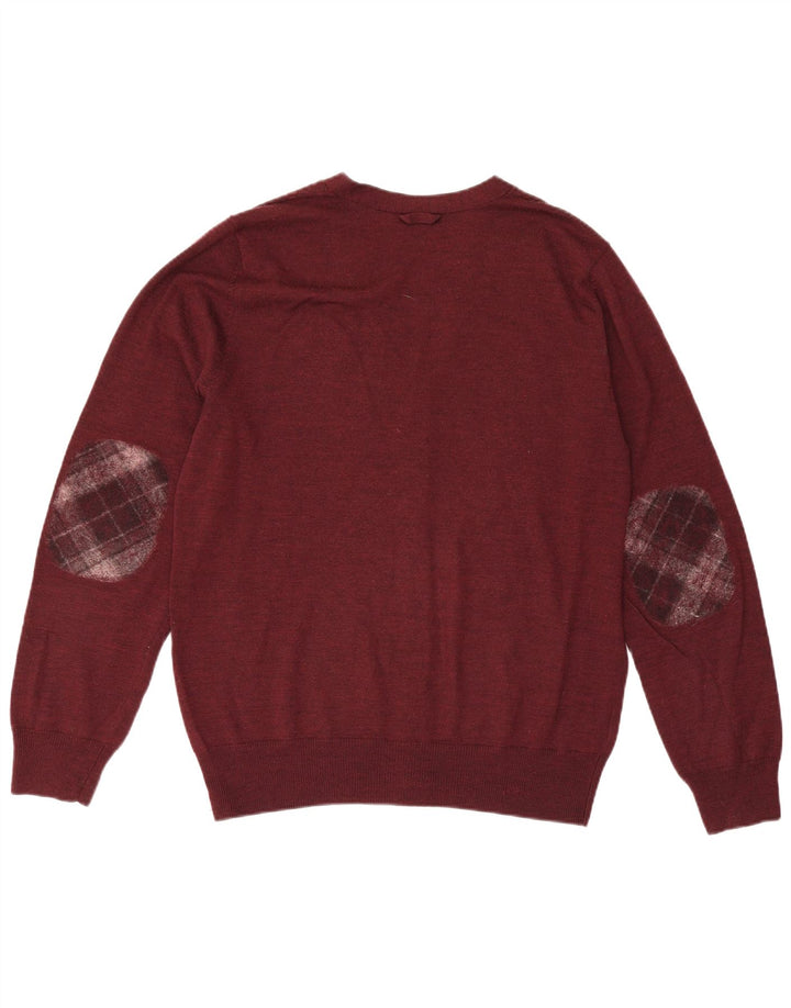 Maglione cardigan da uomo Fred Perry in lana bordeaux media