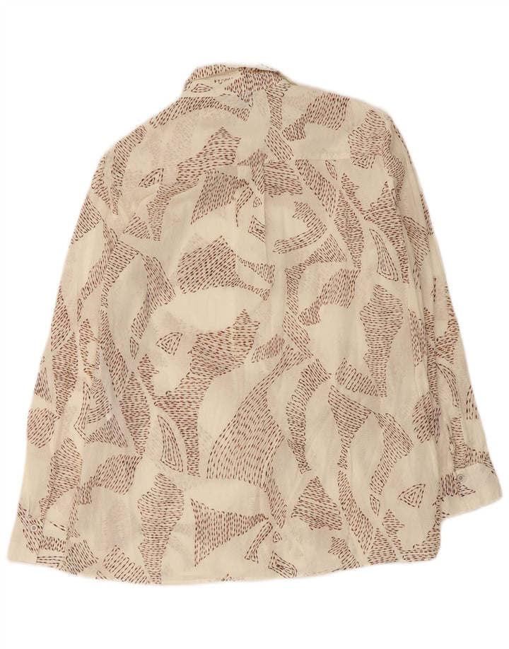 Camicia da donna con motivo astratto Massimo Dutti EU 38 piccola in cotone bianco