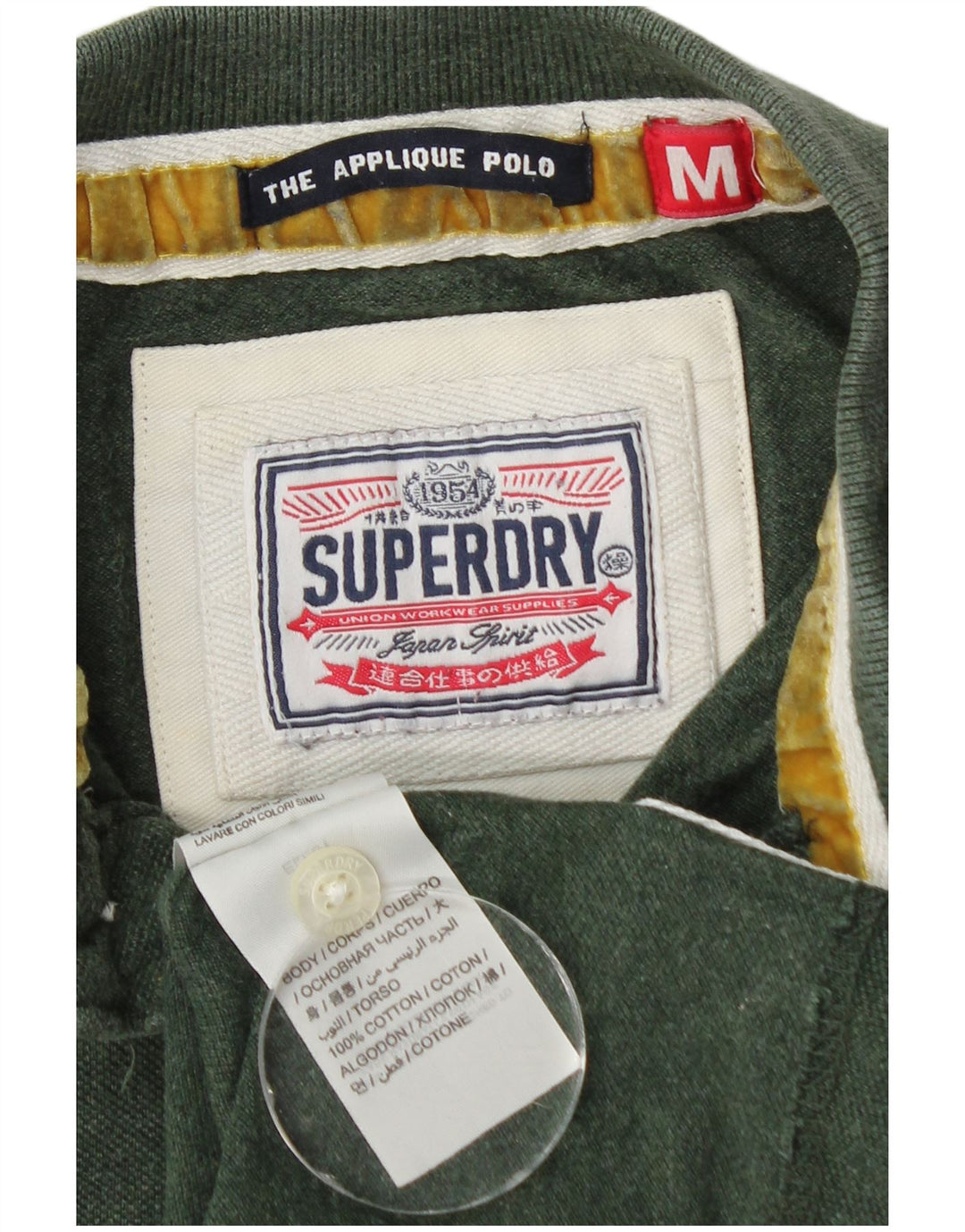 Polo grafica da uomo Superdry in cotone verde medio