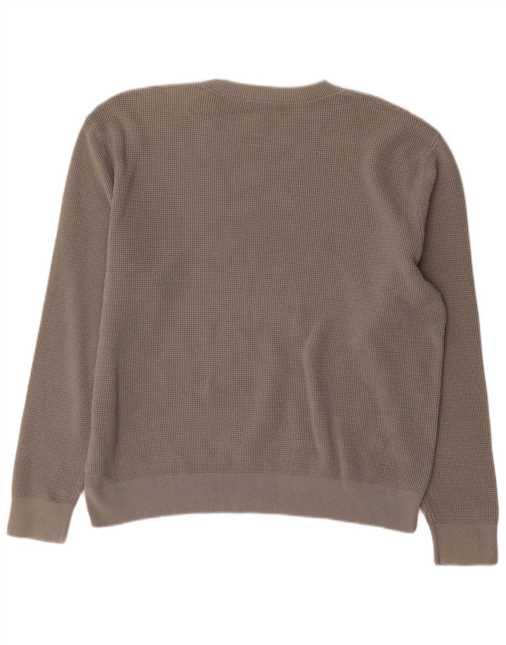 Cos Uomo Maglione Girocollo Maglione Grande Cotone Grigio