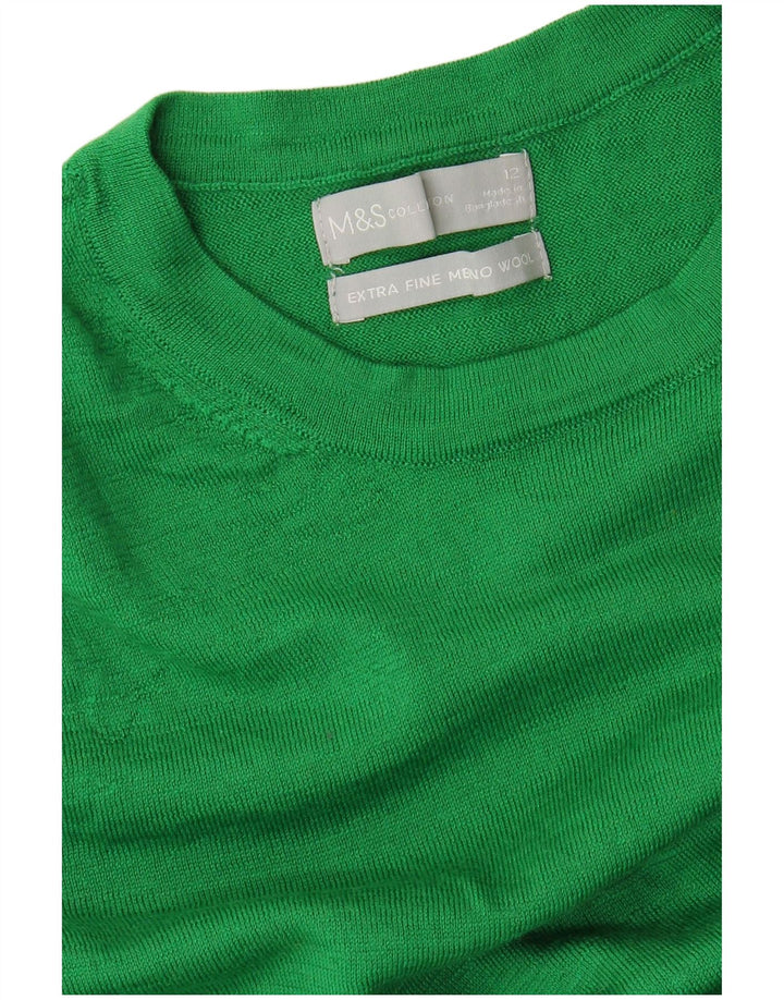 Maglione maglione con scollo a barca da donna Marks & Spencer UK 12 Verde medio