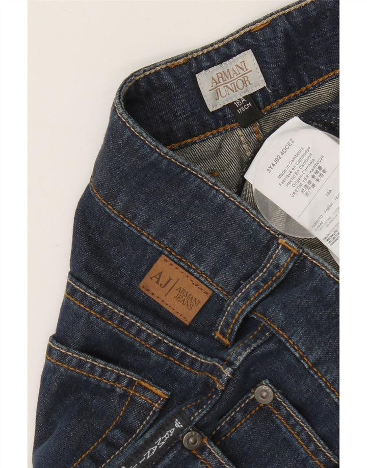 ARMANI JUNIOR Jeans Slim Bambino 15-16 Anni W32 L33 Blu Cotone